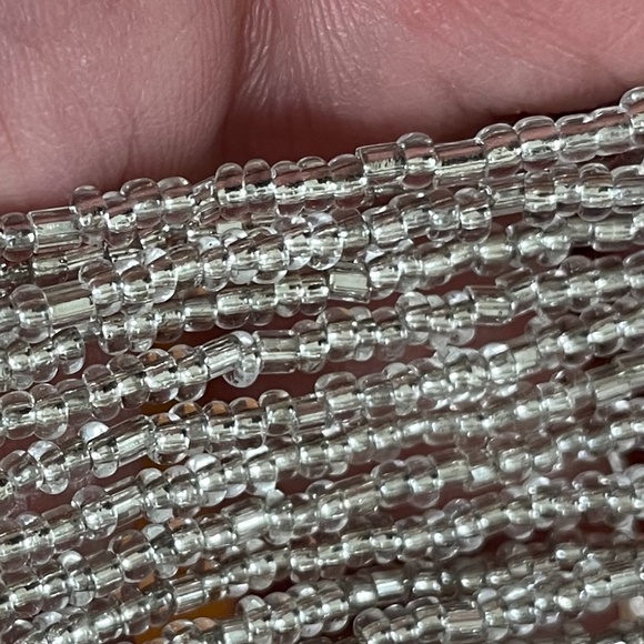 Beautiful Long Multi-Strand Clear Beaded Necklace - Picture 8 of 10